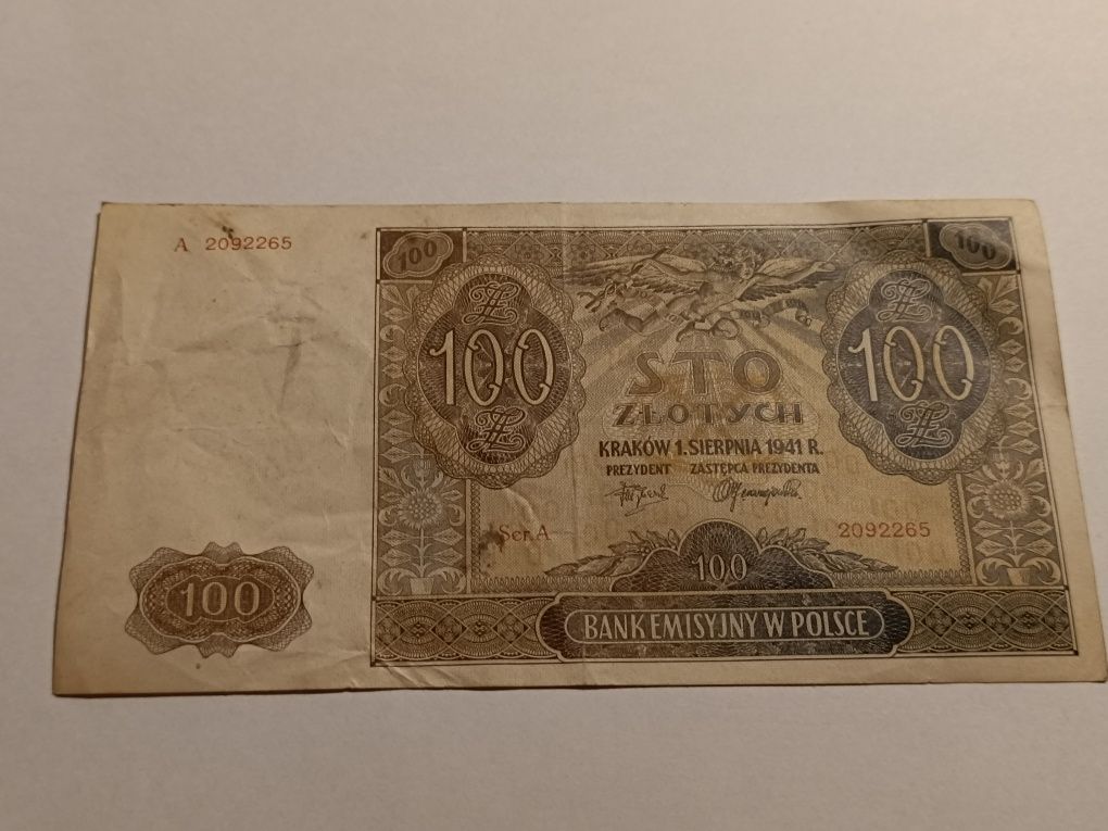 Banknot 100 zł 1941