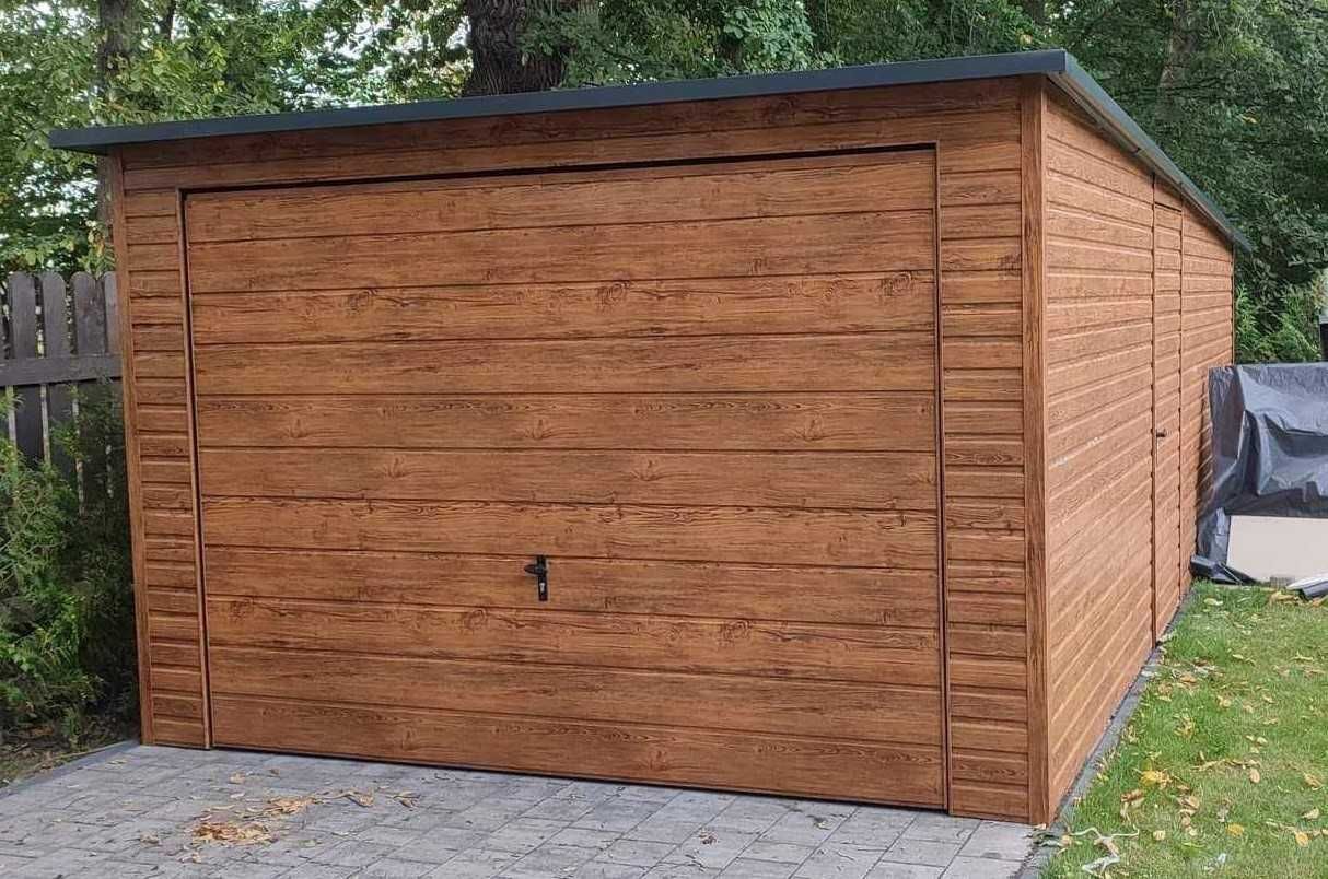 Garaż blaszany 4x6 JEDNOSTANOWISKOWY, blaszak, dach jednospadowy