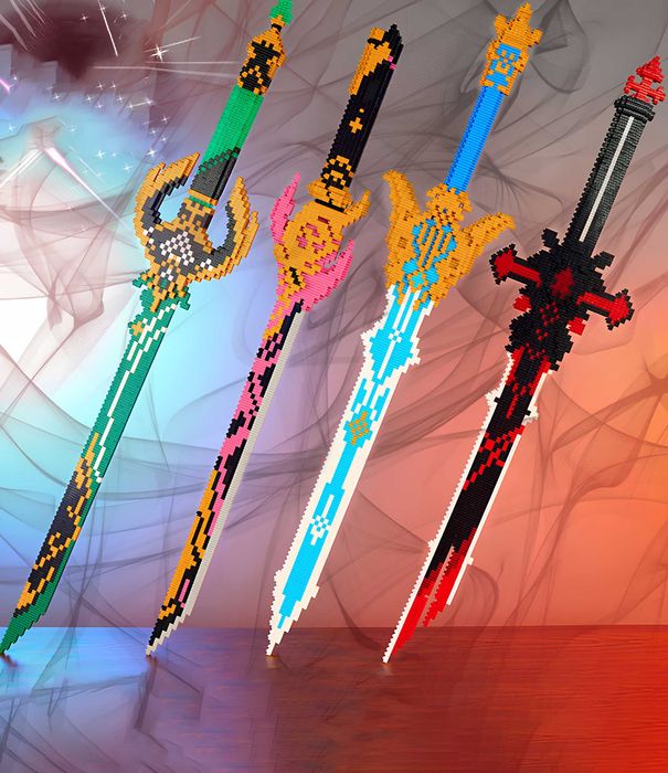 Klocki plastikowe dla chłopca miecz katana do układania na prezent