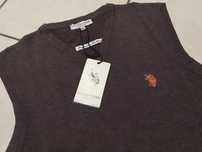 US POLO Assn - z Metkami Logowany Sweter Bezrękawnik Męski rozmiar L