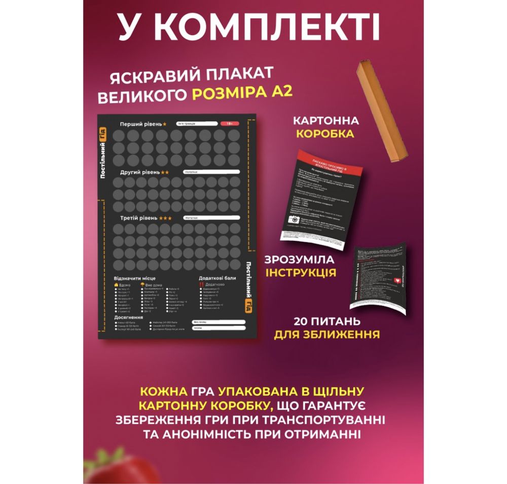 Настільна гра Постільний гід - путівник для двох дорослих