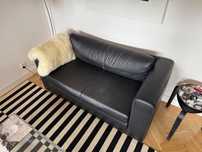 Sofa skórzana czarna ikea