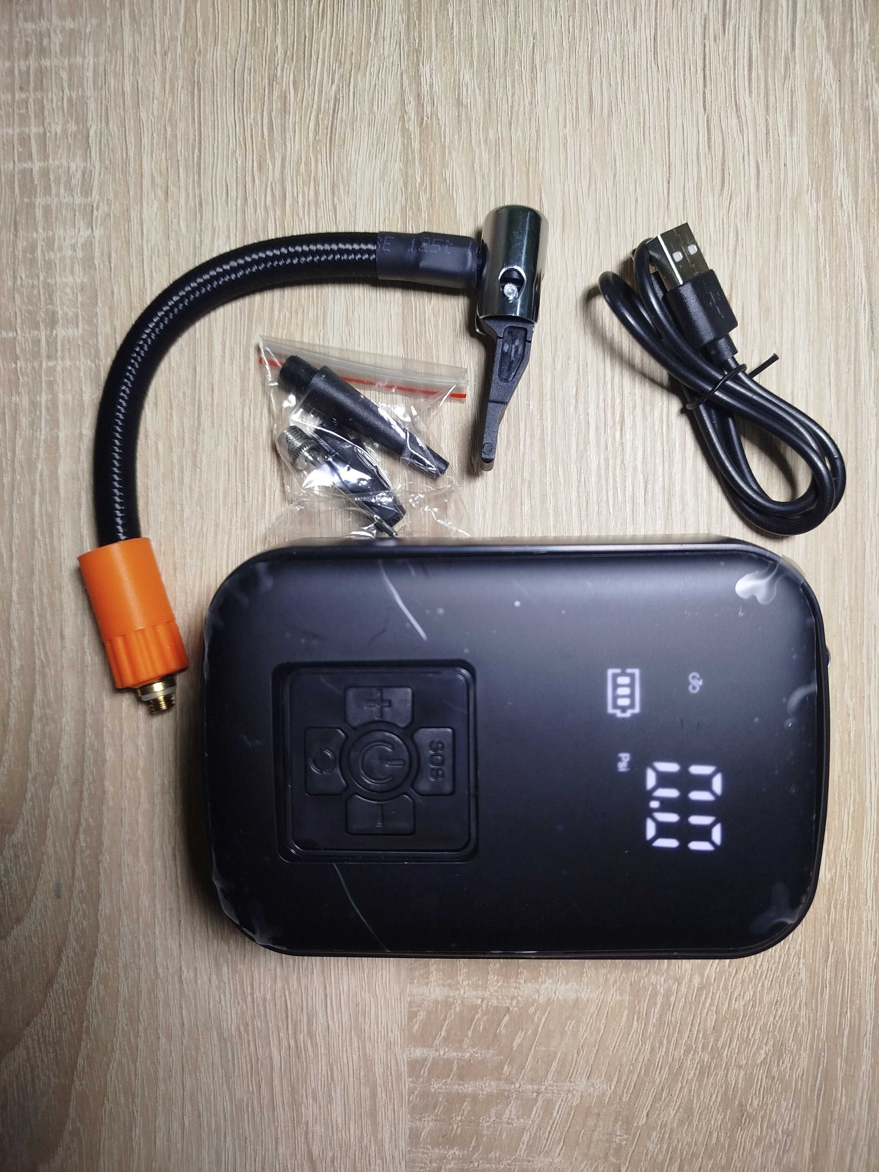 Насос компрессор аккумуляторный авто мото вело беспроводной usb type c