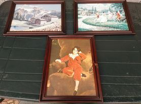 Quadros pintados 3 unid. 45x35cm