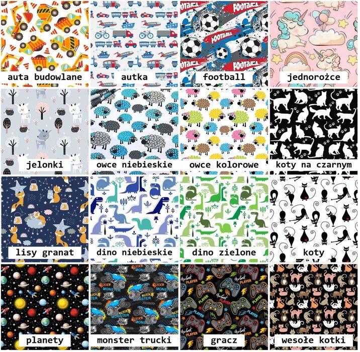 80x110 Kołdra obciążeniowa sensoryczna terapia SI dla dzieci WZORY