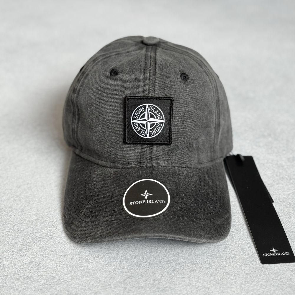 Кепка Stone Island Графитовая Стон Айленд Вареная Кепка