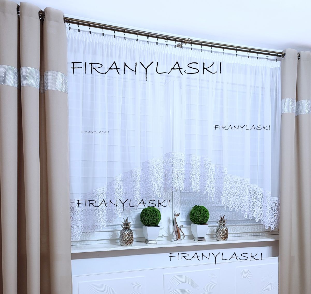 Firana 400x150 Firany Gotowe do pokoju salonu kuchni