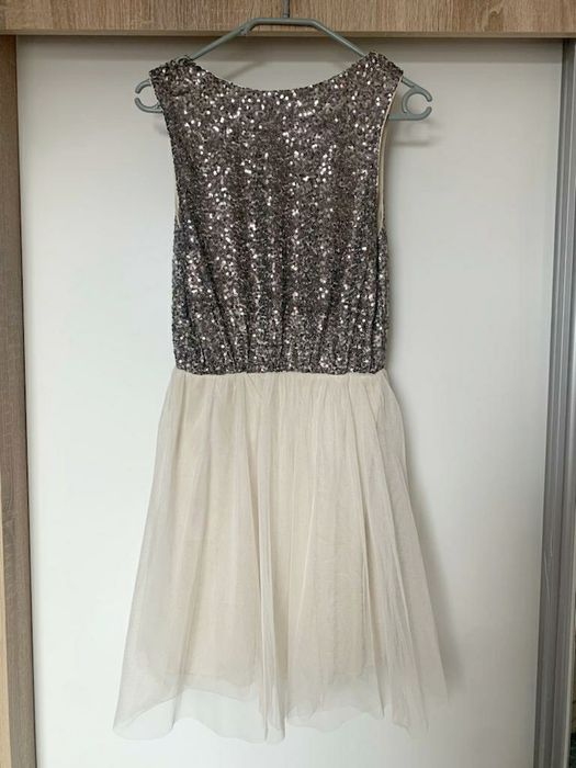 Tiulowa Sukienka z cekinami H&M 38 M