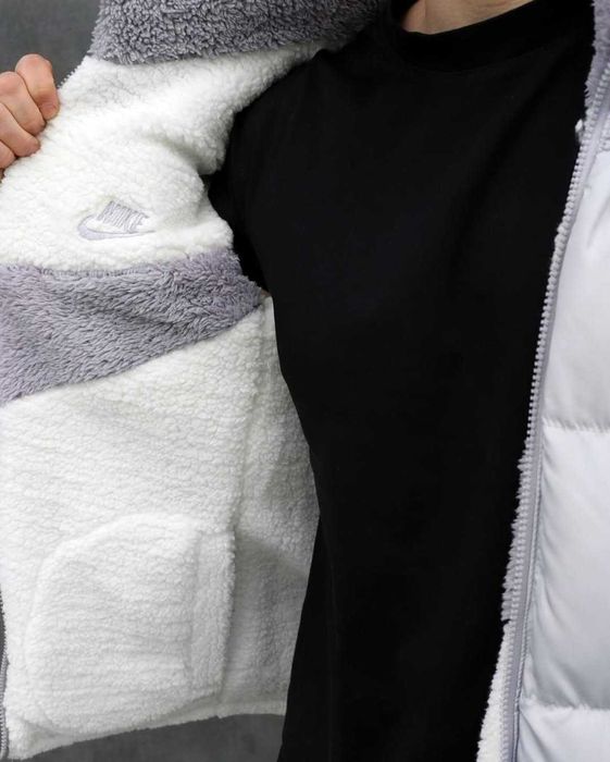 !Двосторонній! Пуховик Nike Nocta Grey White XS S M L XL XXL куртка