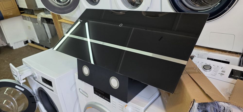 Okap kuchenny 90 cm Pochłaniacz kominkowy skośny czarny biały