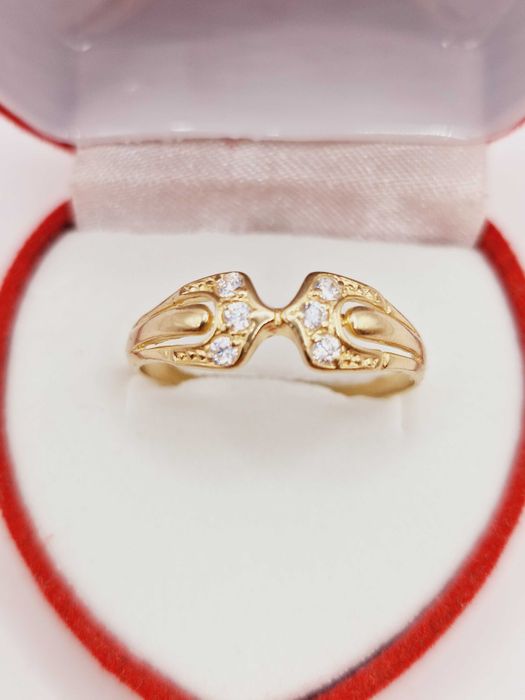 Ciekawy Złoty Pierścionek pr.585 (14K)