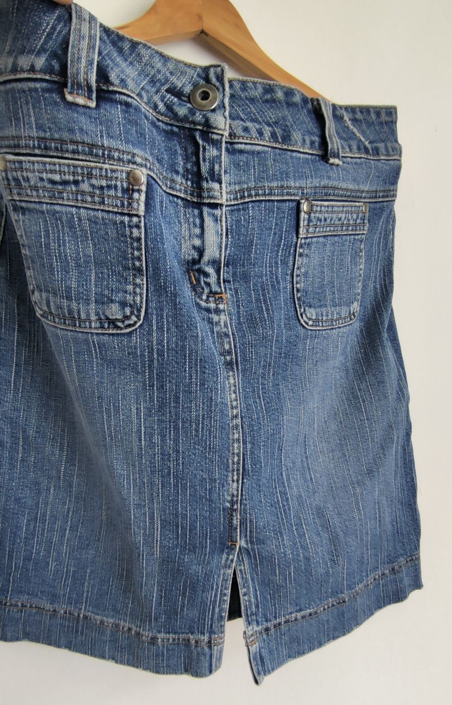 Spódnica dżinsowa krótka retro vintage 38 / M niebieska jeans dżins
