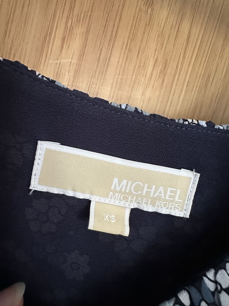 Michael Kors sukienka georgette w kwiaty falbanki r XS