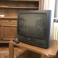 Czarny TV Telewizor kineskopowy Philips 21PT1654/58 Kolorowy z pilotem