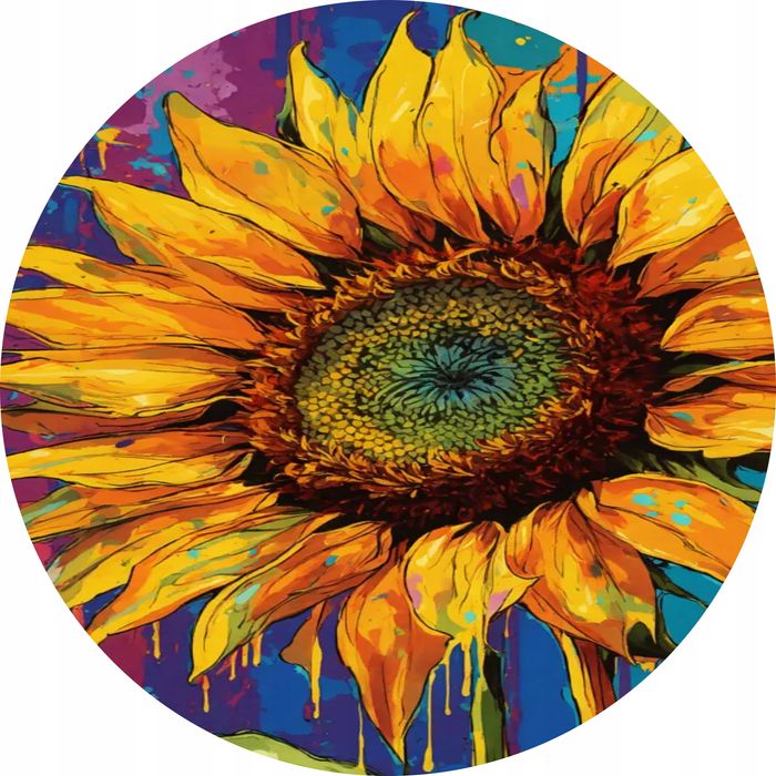 Podkładki pod talerz 4 sztuki Malowany Sunflower słonecznik