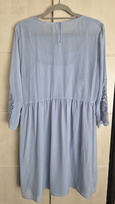 Sukienka rozmiar 44/46 fioletowa hafty