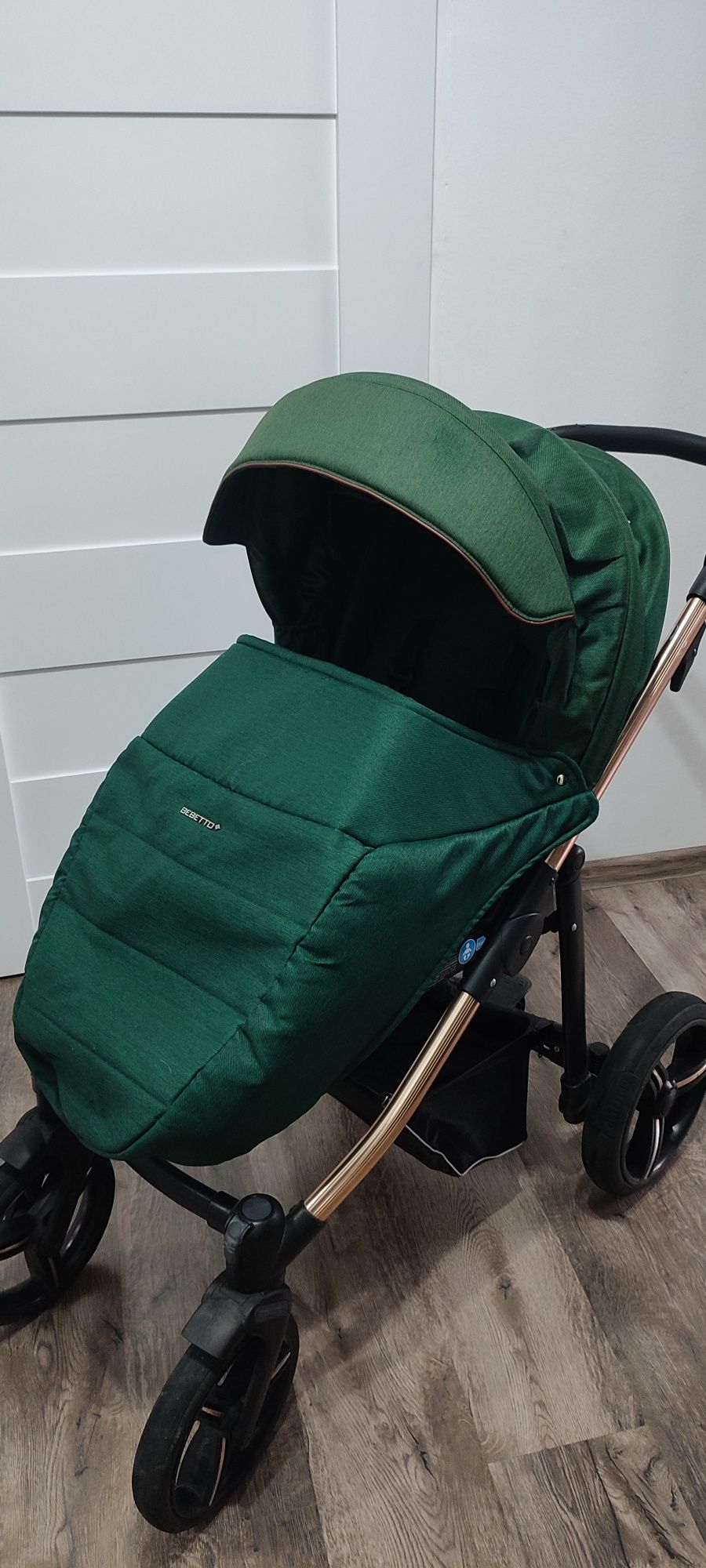 Wózek Bebetto 2w1 + śpiworek cottonmoose