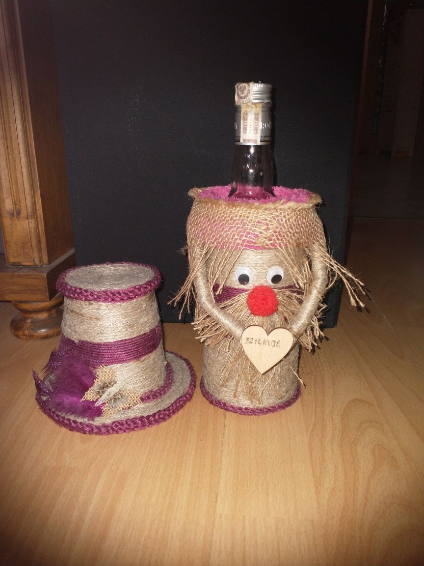 Pudełko opakowanie na butelkę 0,5 l zabawne handmade na prezent