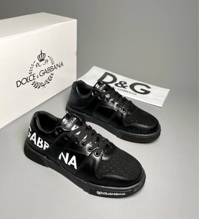 Кроссовки DOLCE GABBANA мужские кеды черные с белым