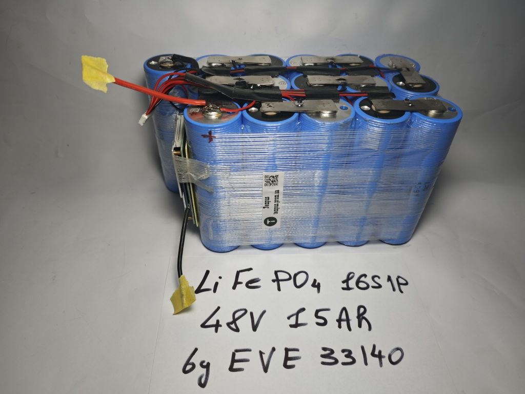 LiFePO4 аккумулятор 48V 20Ah в термоусадке из элементов EVE 40135