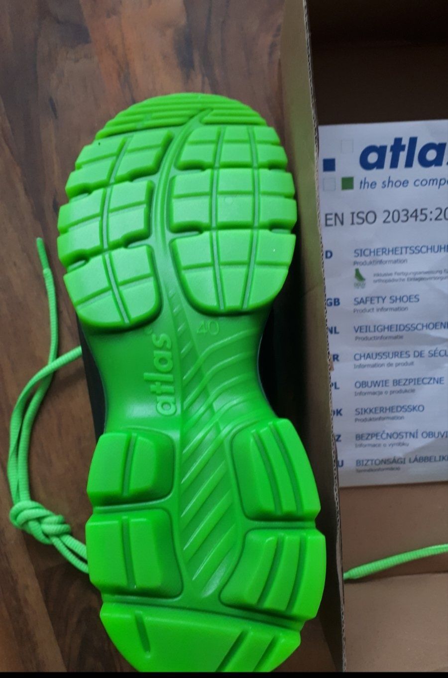 Атлас новая рабочая обувь Германия 40/41 размер Карбон Алюминь Кожа