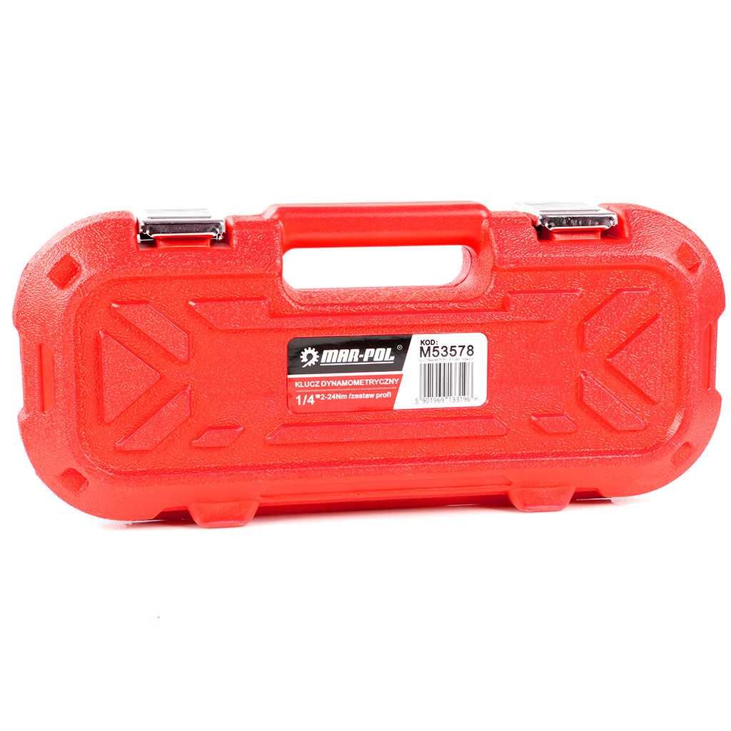 KLUCZ DYNAMOMETRYCZNY 1/4″ 2-24Nm Zestaw Walizka