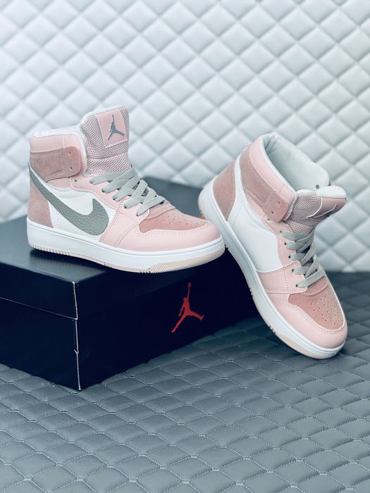 Nike Air Retro Jordan 1 кроссовки хайтопы Найк Джордан розовые