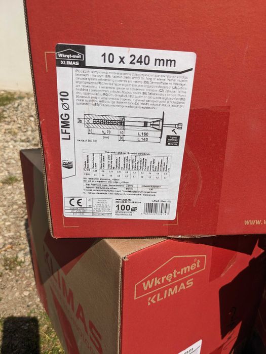 kołki do styropianu z metalowym czpieniem 24cm, 290 szt.