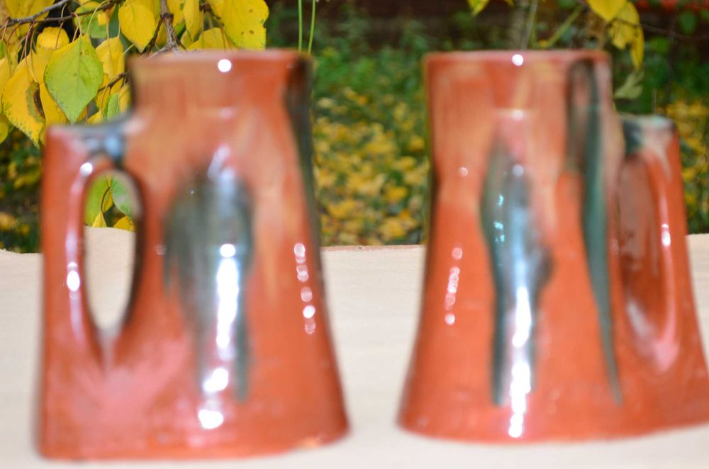 цена за 2 Феодосия Крым кружки майолика СССР глиняные керамические