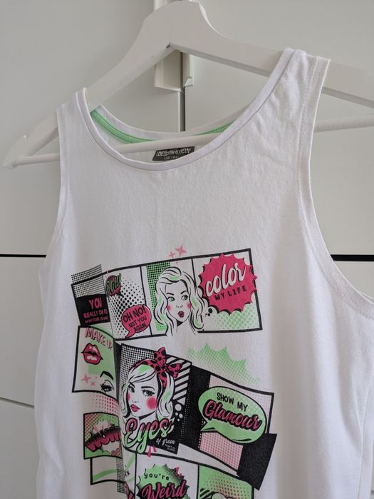 Koszulka bluzka na ramiączkach Pepco biała * 152/158