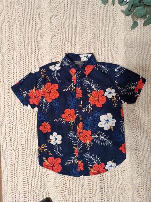 116 Primark koszula hawajska kwiaty orchidea liście