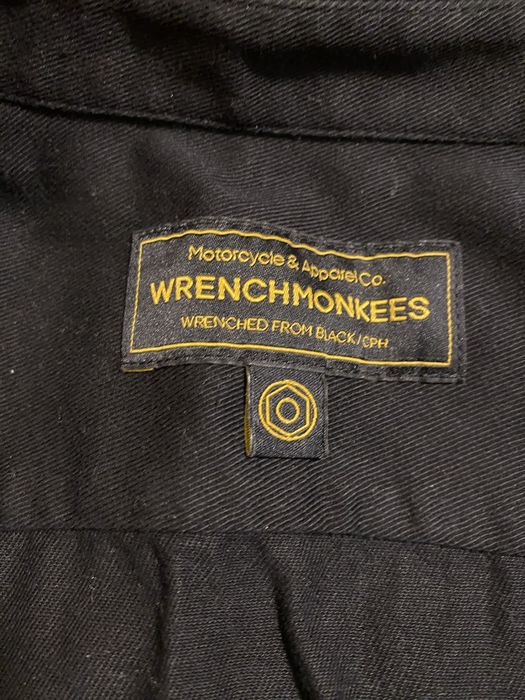 (M-L) WRENCHMONKEES MOTORCYCLE Черная рубашка овершот jacket харингтон