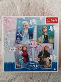 2 pudełka puzli: Disney Frozen 4in1 oraz Little Pony 100