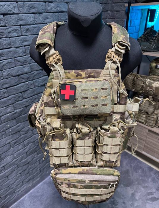 Плитоноска оригінал Single Sword мультикам + бокові кармани плитоноска