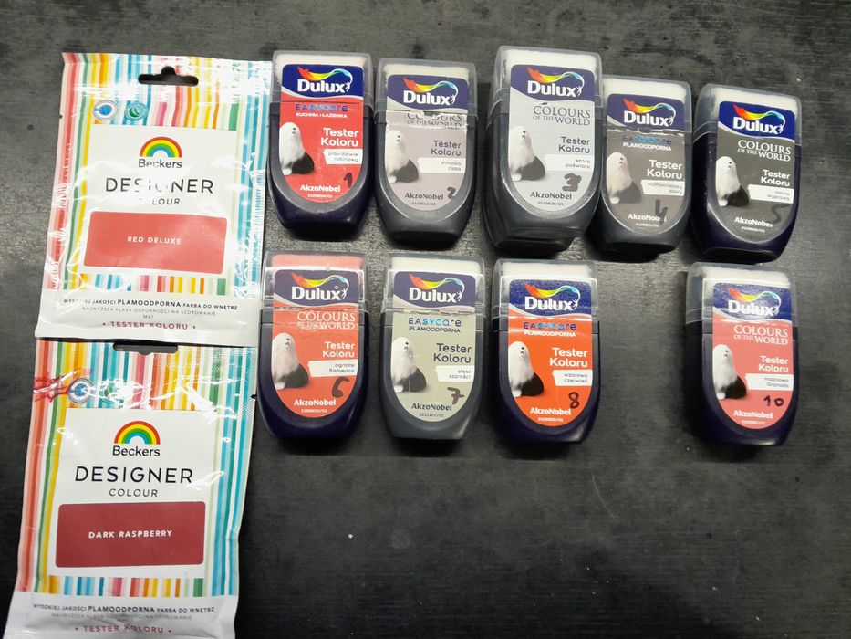 Beckers i Dulux Testery koloru 30 ml tester próbki farb