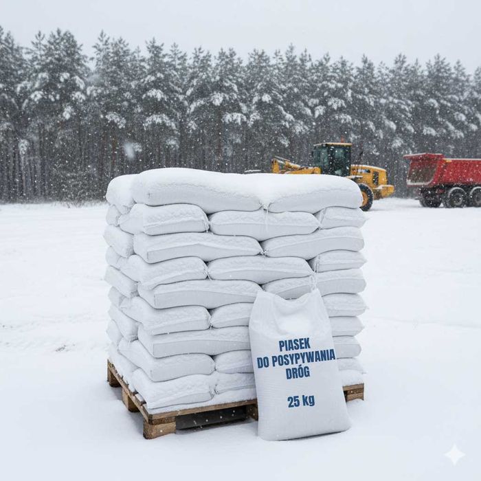Piasek do posypywania ulic i chodników zimą WOREK 25 KG