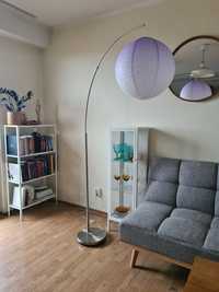Lampa wędka stojąca podłogowa z fioletową kulą Bauhaus
