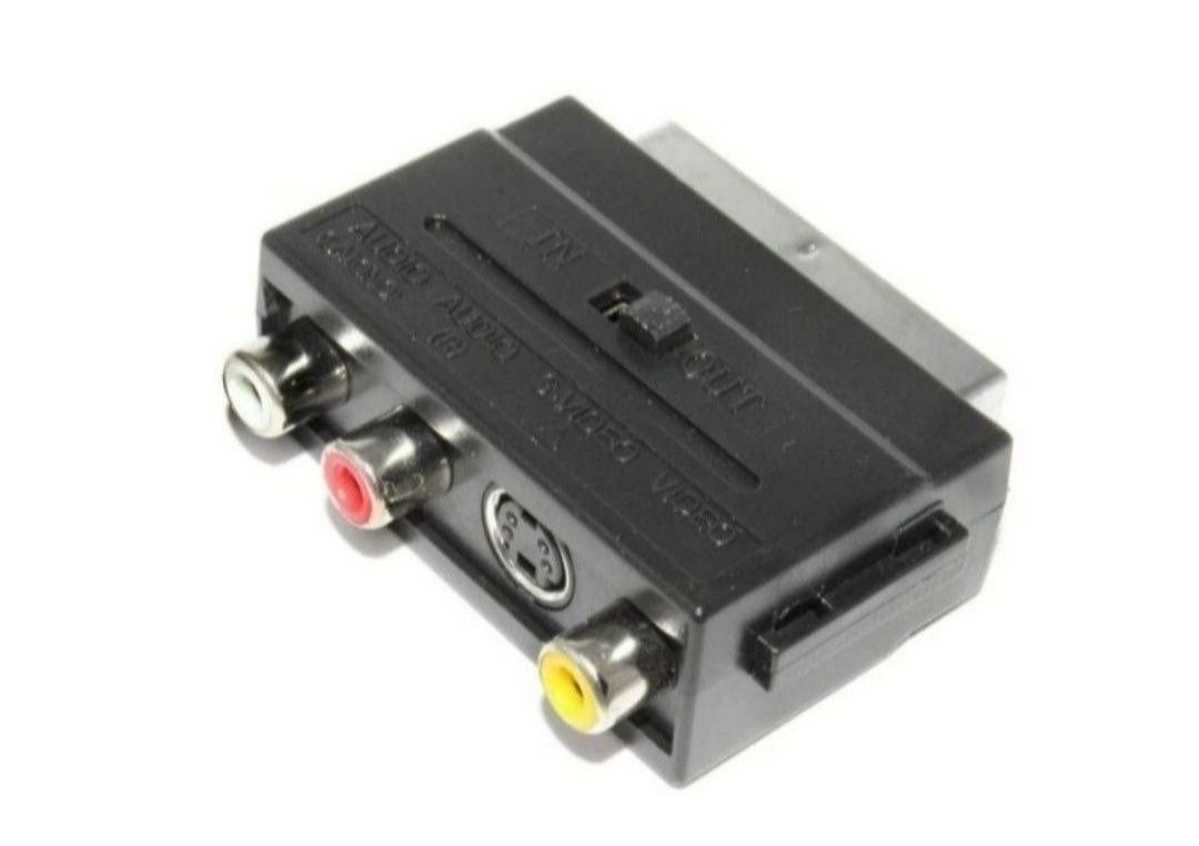 Переходник RGB Scart - 3 x RCA (тюльпаны) + S-Video с переключателем