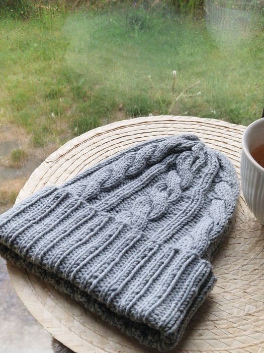 Czapka Braid Merino, 100% merino (hand made)