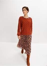 B.P.C sweter brązowy w warkocze r.44/46