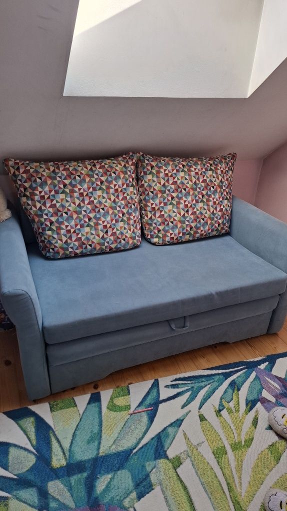 Sofa City 2 osobowa z funkcją spania typu wózek i pojemnikem na poscie