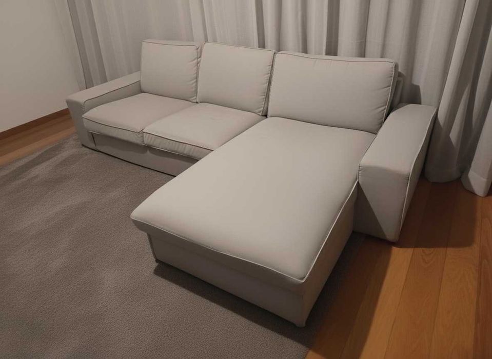 Sofá KIVIK c/ Chaise Longue (4 lugares) - IKEA, Como Novo