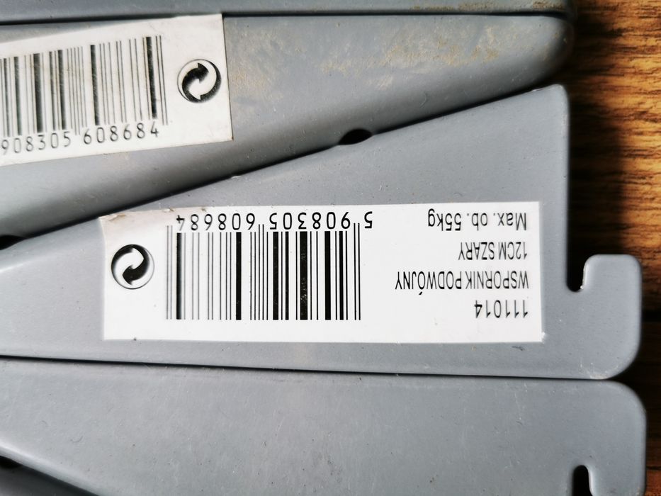Zestaw 24x Wspornik Podwójny Systemowy 12cm Szary NOWE