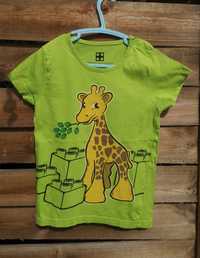 Koszulka tshirt żyrafa giraffe Lego róż 104/110