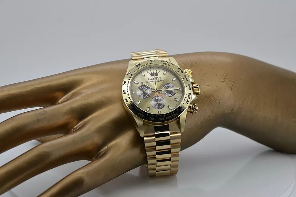 Złoty zegarek z bransoletą męski 14k Geneve mw014ydgb&mbw015y Katowice