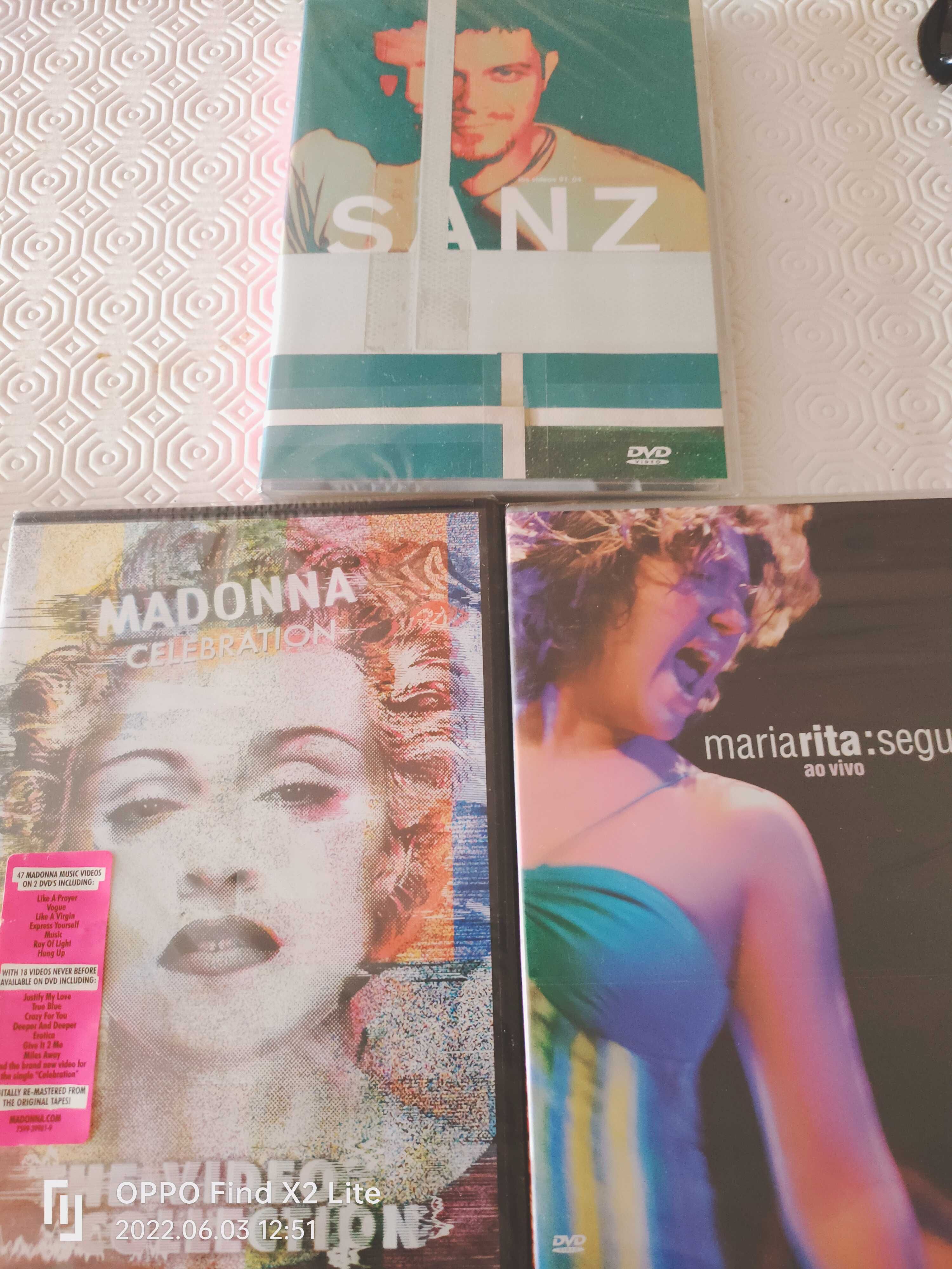 DVD's musicais Madonna, Maria Rita, Alejandro Sanz