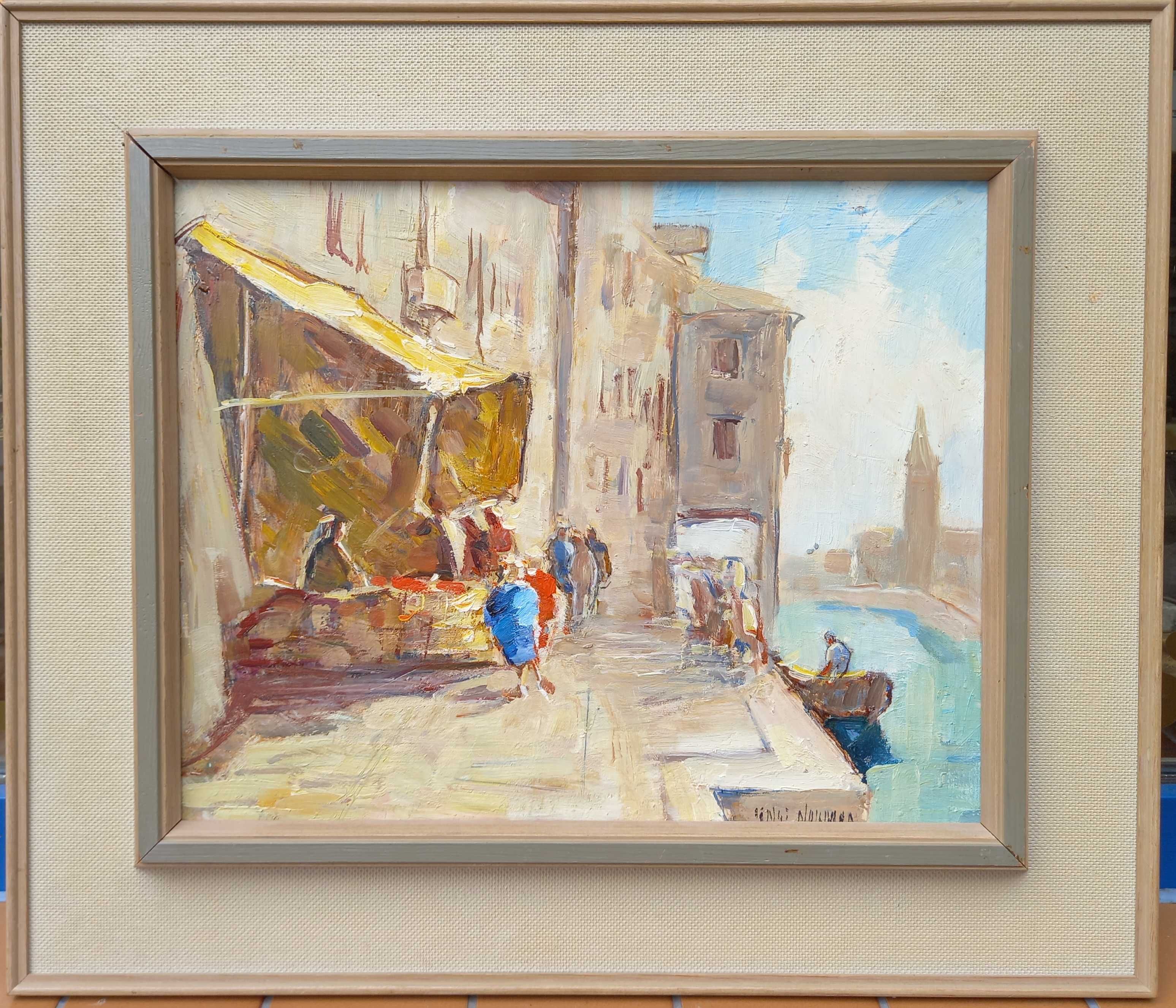 W Wenecji, olej/płyta, Knut Norman ur. 1896 - zm. 1977
