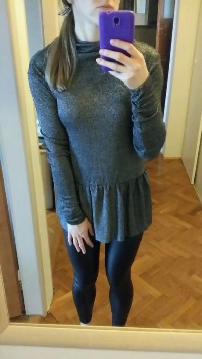 Błyszcząca brokatowa tunika sukienka designers remix 36 S