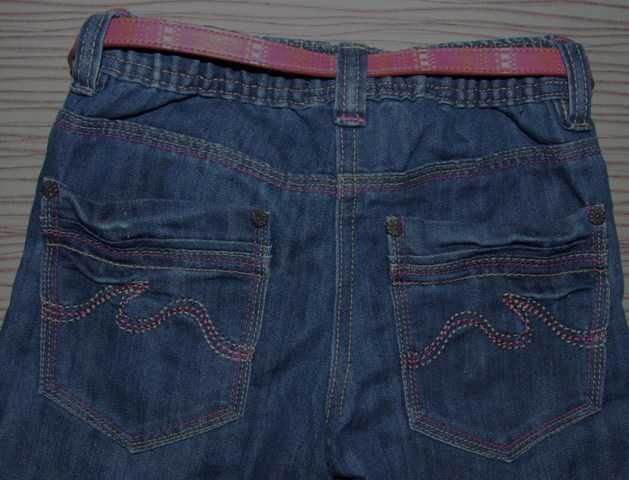 Dunnes spodnie dziewczęce jeansy z paskiem w komplecie 7/122 cm