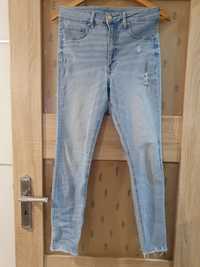 Spodnie H&M rurki jeans 30 M L ultra high waist curvy jeggings 40 L